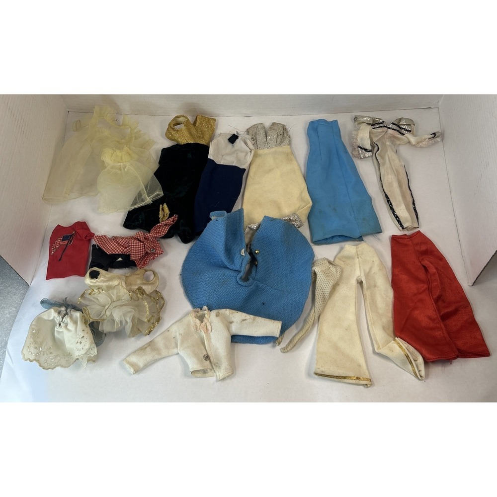 Assorted Barbie Doll Clothes Lot Heavy Stains Vintage Read